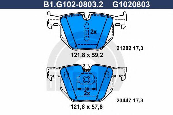 GALFER B1G10208032 Комплект гальмівних колодок, дискове гальмо