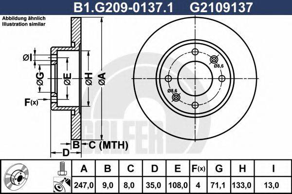 GALFER B1G20901371 гальмівний диск