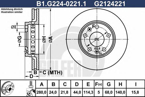 GALFER B1G22402211 гальмівний диск