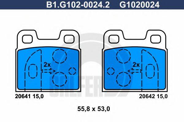 GALFER B1G10200242 Комплект гальмівних колодок, дискове гальмо