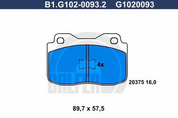 GALFER B1G10200932 Комплект гальмівних колодок, дискове гальмо