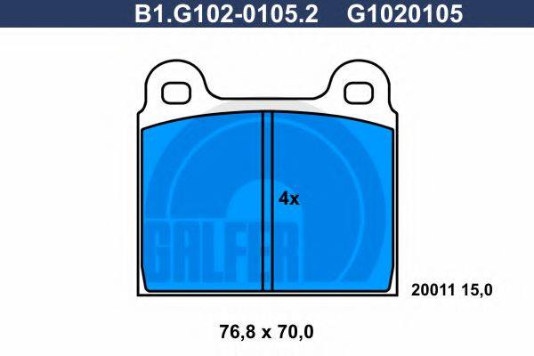 GALFER B1G10201052 Комплект гальмівних колодок, дискове гальмо