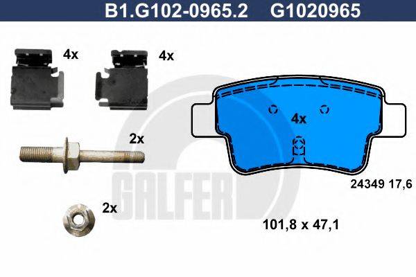 GALFER B1G10209652 Комплект гальмівних колодок, дискове гальмо