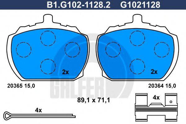 GALFER B1G10211282 Комплект гальмівних колодок, дискове гальмо