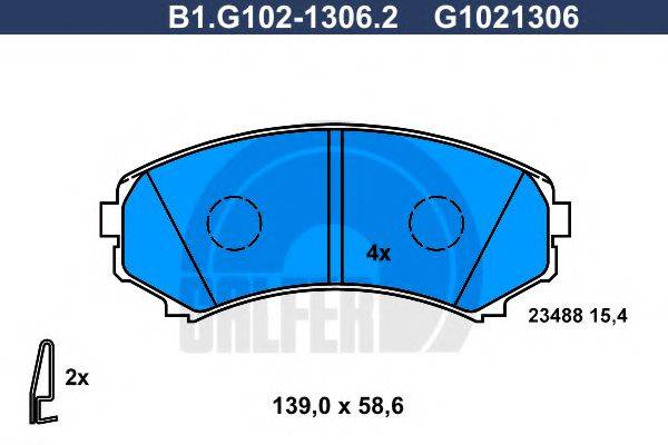 GALFER B1G10213062 Комплект гальмівних колодок, дискове гальмо