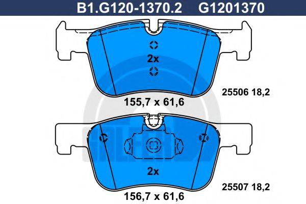 GALFER B1G12013702 Комплект гальмівних колодок, дискове гальмо