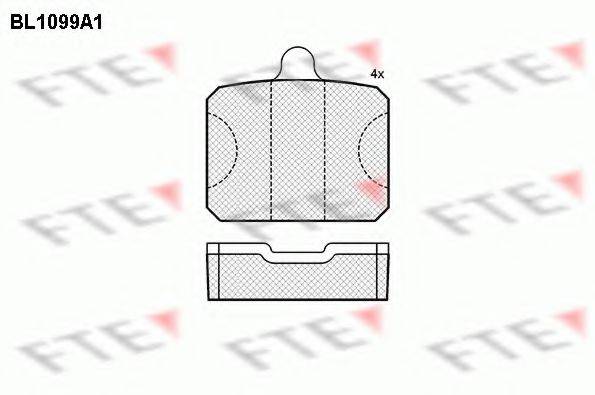 FTE BL1099A1 Комплект гальмівних колодок, дискове гальмо