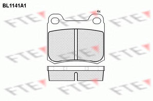 FTE BL1141A1 Комплект гальмівних колодок, дискове гальмо