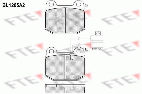 FTE BL1205A2 Комплект гальмівних колодок, дискове гальмо