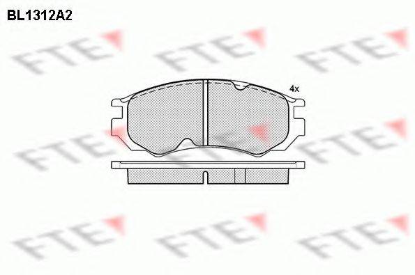 FTE BL1312A2 Комплект гальмівних колодок, дискове гальмо