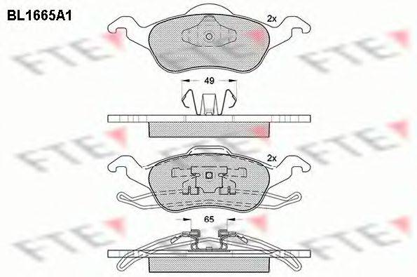 FTE BL1665A1 Комплект гальмівних колодок, дискове гальмо