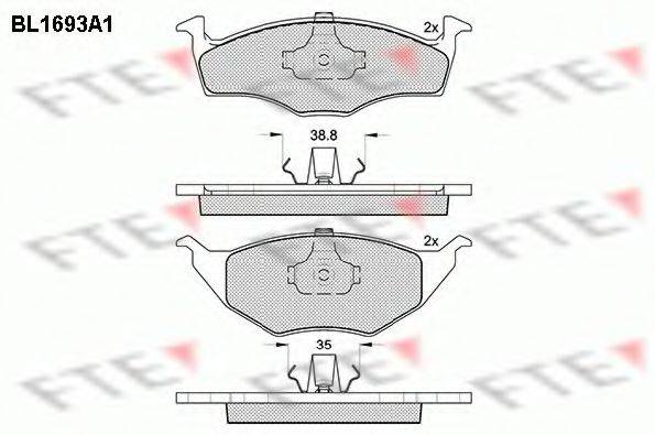 FTE BL1693A1 Комплект гальмівних колодок, дискове гальмо