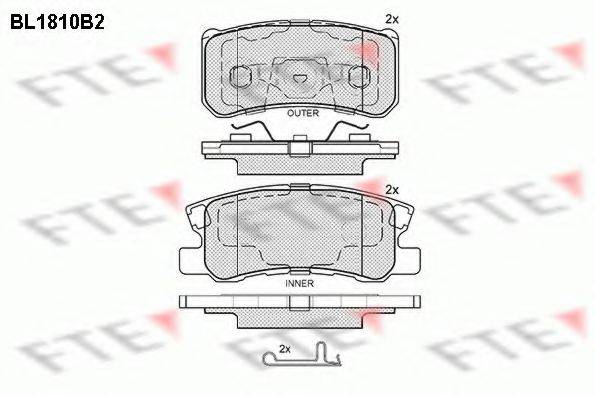 FTE BL1810B2 Комплект гальмівних колодок, дискове гальмо