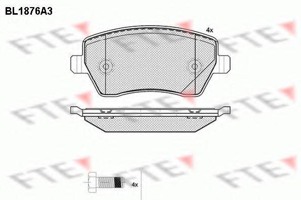 FTE BL1876A3 Комплект гальмівних колодок, дискове гальмо