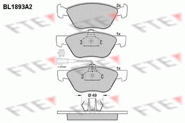 FTE BL1893A2 Комплект гальмівних колодок, дискове гальмо