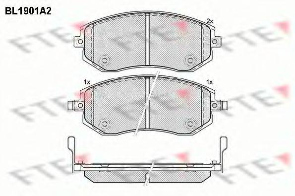 FTE BL1901A2 Комплект гальмівних колодок, дискове гальмо