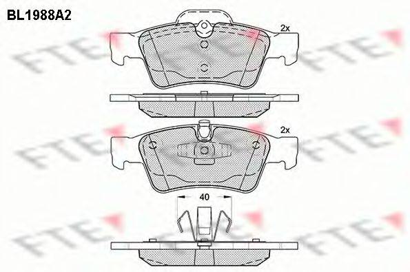 FTE BL1988A2 Комплект гальмівних колодок, дискове гальмо