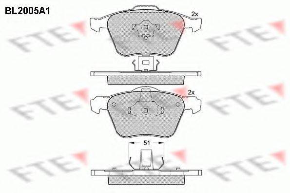 FTE BL2005A1 Комплект гальмівних колодок, дискове гальмо