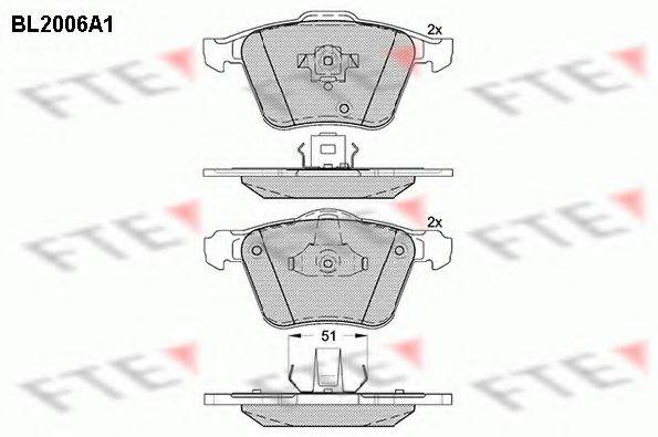 FTE BL2006A1 Комплект гальмівних колодок, дискове гальмо