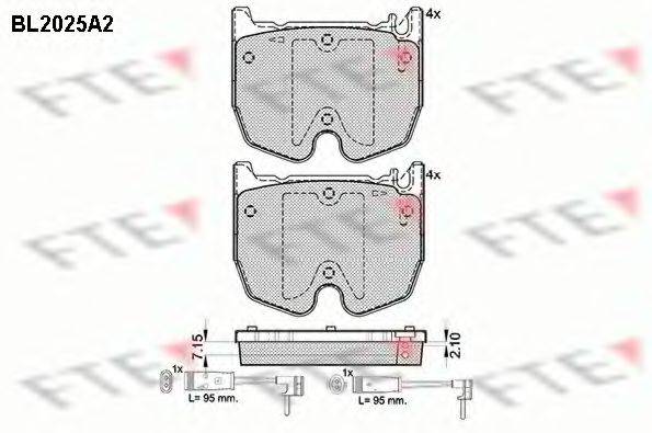 FTE BL2025A2 Комплект гальмівних колодок, дискове гальмо