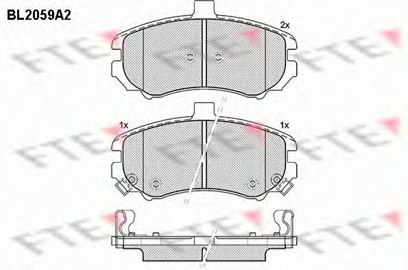 FTE BL2059A2 Комплект гальмівних колодок, дискове гальмо