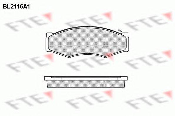 FTE BL2116A1 Комплект гальмівних колодок, дискове гальмо