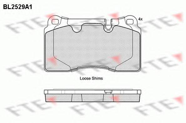 FTE BL2529A1 Комплект гальмівних колодок, дискове гальмо