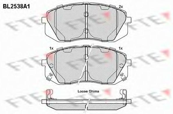 FTE BL2538A1 Комплект гальмівних колодок, дискове гальмо