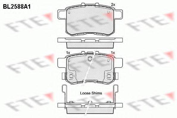 FTE BL2588A1 Комплект гальмівних колодок, дискове гальмо