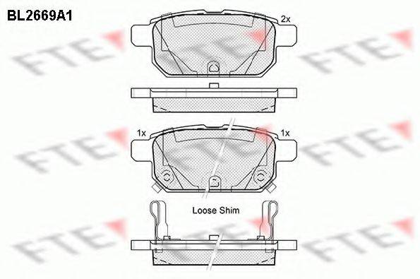 FTE BL2669A1 Комплект гальмівних колодок, дискове гальмо