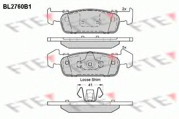 FTE BL2760B1 Комплект гальмівних колодок, дискове гальмо