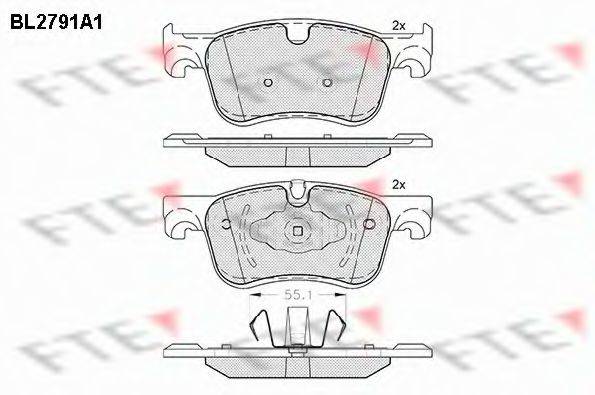 FTE BL2791A1 Комплект гальмівних колодок, дискове гальмо