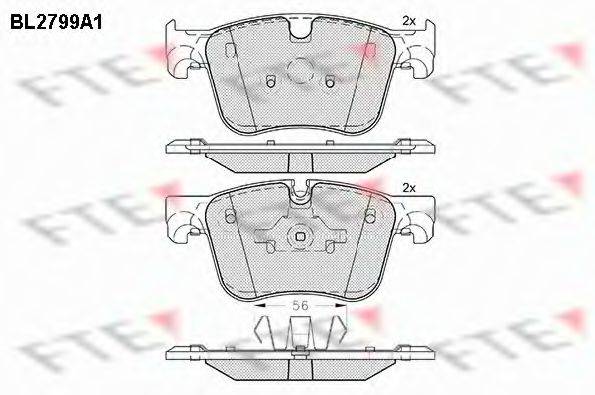 FTE BL2799A1 Комплект гальмівних колодок, дискове гальмо