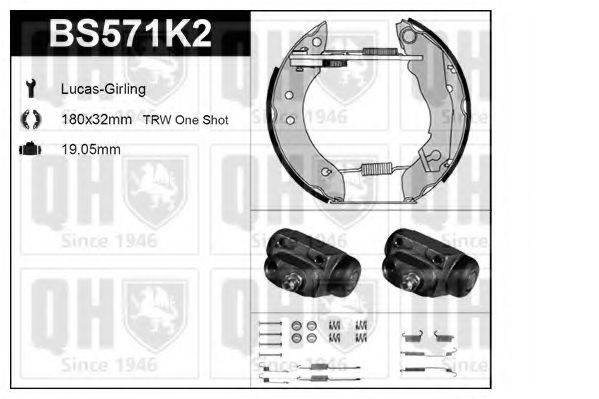 QUINTON HAZELL BS571K2 Комплект гальм, барабанний гальмівний механізм