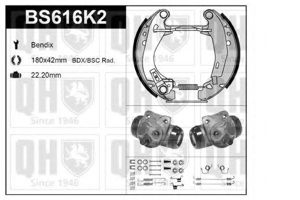 QUINTON HAZELL BS616K2 Комплект гальм, барабанний гальмівний механізм