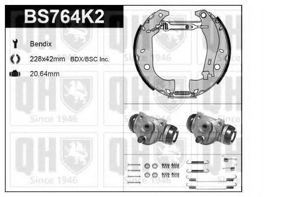 QUINTON HAZELL BS764K2 Комплект гальм, барабанний гальмівний механізм