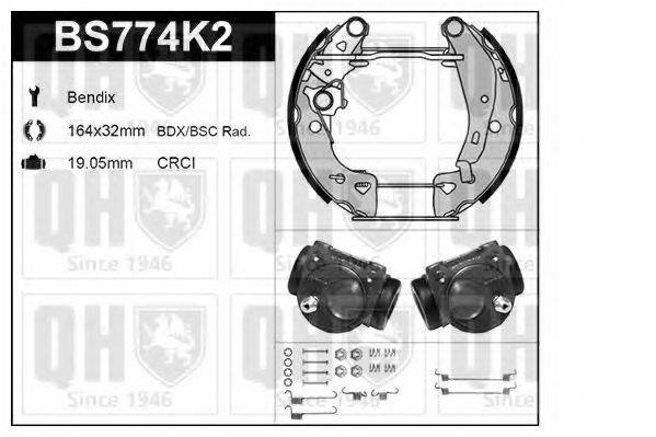 QUINTON HAZELL BS774K2 Комплект гальм, барабанний гальмівний механізм