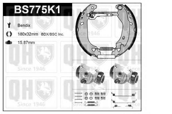 QUINTON HAZELL BS775K1 Комплект гальм, барабанний гальмівний механізм