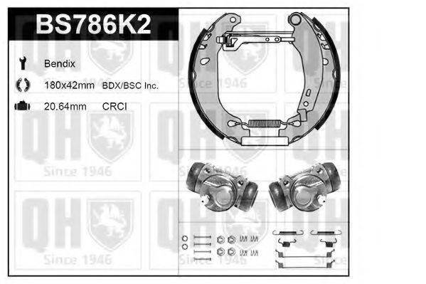 QUINTON HAZELL BS786K2 Комплект гальм, барабанний гальмівний механізм