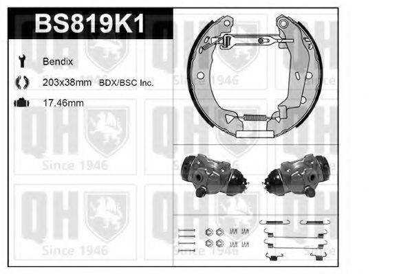 QUINTON HAZELL BS819K1 Комплект гальм, барабанний гальмівний механізм