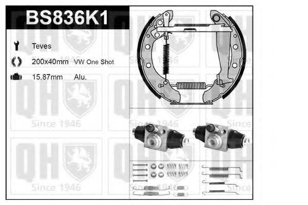 QUINTON HAZELL BS836K1 Комплект гальм, барабанний гальмівний механізм