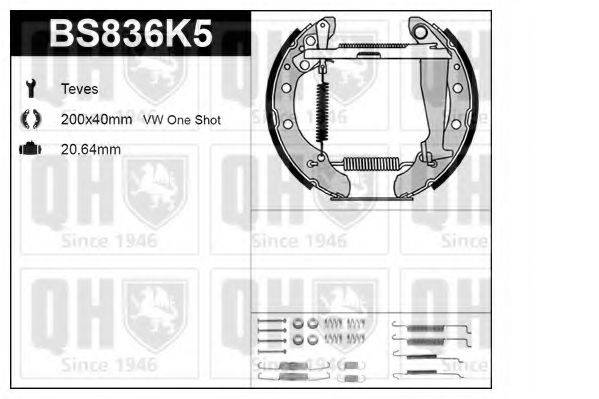 QUINTON HAZELL BS836K5 Комплект гальм, барабанний гальмівний механізм