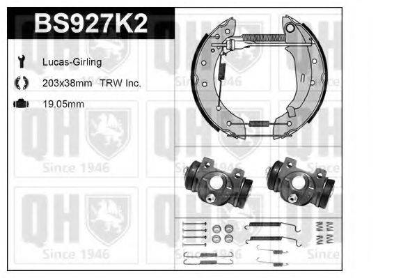 QUINTON HAZELL BS927K2 Комплект гальм, барабанний гальмівний механізм