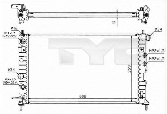 TYC 7250004R Радіатор, охолодження двигуна