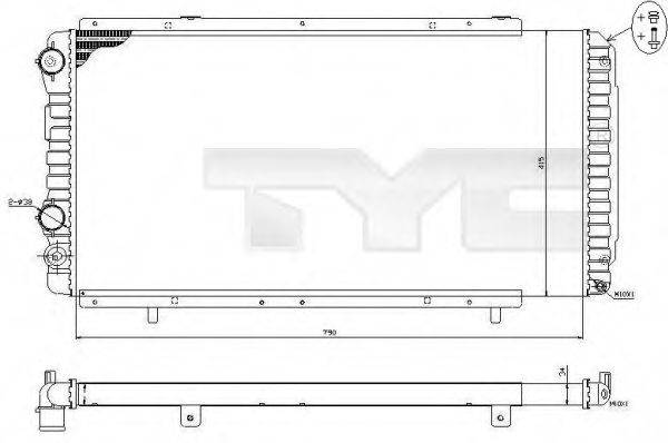 TYC 7090014R Радіатор, охолодження двигуна