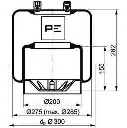 PE AUTOMOTIVE 08410772A Кожух пневматичної ресори