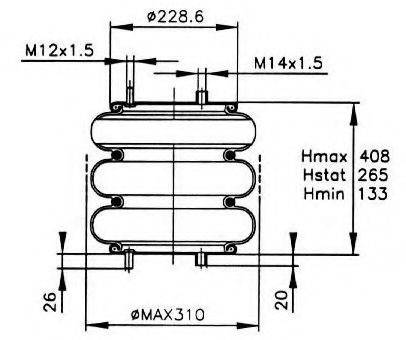 CF GOMMA 92 615 Кожух пневматичної ресори