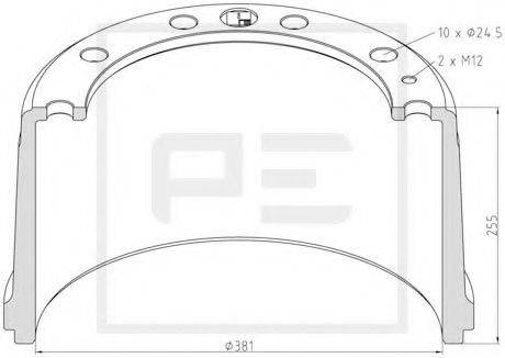 PE AUTOMOTIVE 14611300A Гальмівний барабан