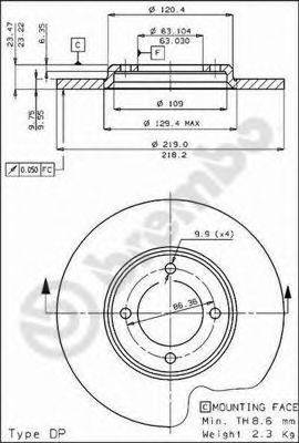 BREMBO 08164310 гальмівний диск