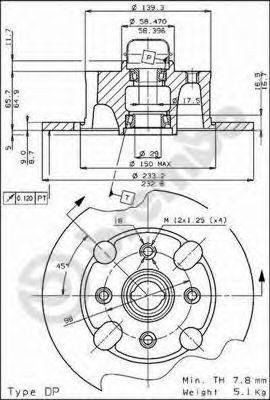 BREMBO 08216320 гальмівний диск